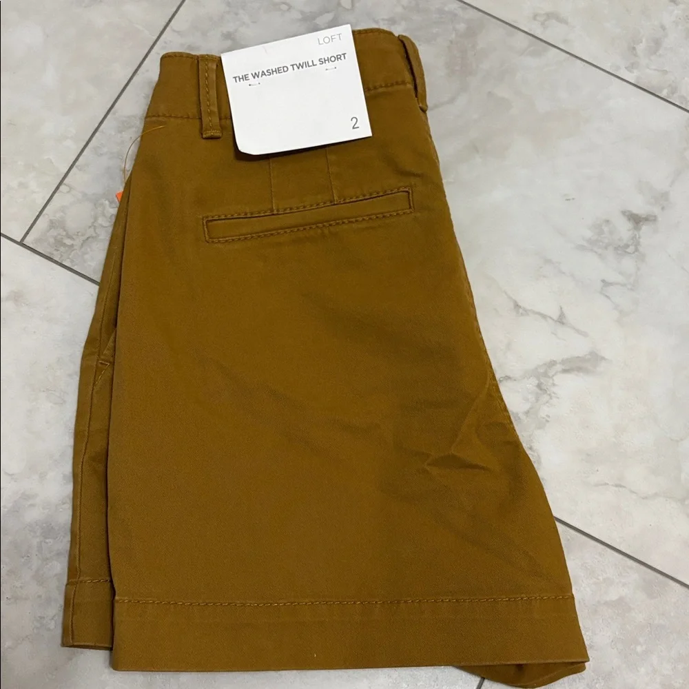 LOFT The Washed Twill Shorts Size 2 NWT